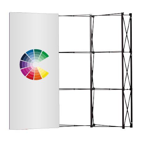 Pop-Up Faltwand | 2 x 3 Felder gebogen | einseitig bedruckt